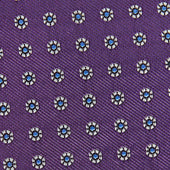 Purple Repeated Floral Woven Silk Tie