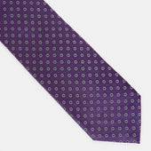 Purple Repeated Floral Woven Silk Tie