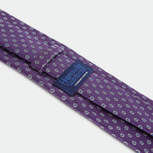 Purple Repeated Floral Woven Silk Tie