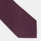 Purple Self Spot Wool Silk Blend Tie