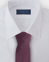 Purple Self Spot Wool Silk Blend Tie
