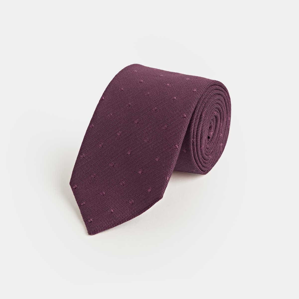 Purple Self Spot Wool Silk Blend Tie
