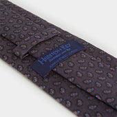 Purple Silk Tie With Micro Paisley Motif