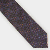 Purple Silk Tie With Micro Paisley Motif