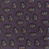 Purple Silk Tie With Micro Paisley Motif