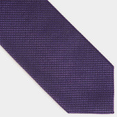 Purple Small Houndstooth Wool Silk Blend Tie