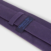 Purple Small Houndstooth Wool Silk Blend Tie