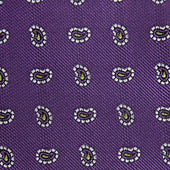 Purple Small Paisley Motif Woven Silk Tie