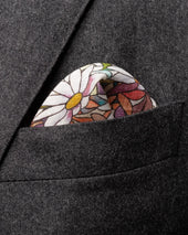 Stained Glass Print Linen Pocket Square