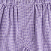 Purple White Fine Check Cotton Poplin Boxer Shorts