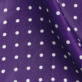 Purple White Medium Spot Silk Pocket Square