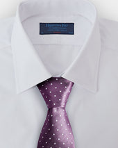 Purple White Spot Herringbone Silk Tie