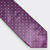 Purple White Spot Herringbone Silk Tie