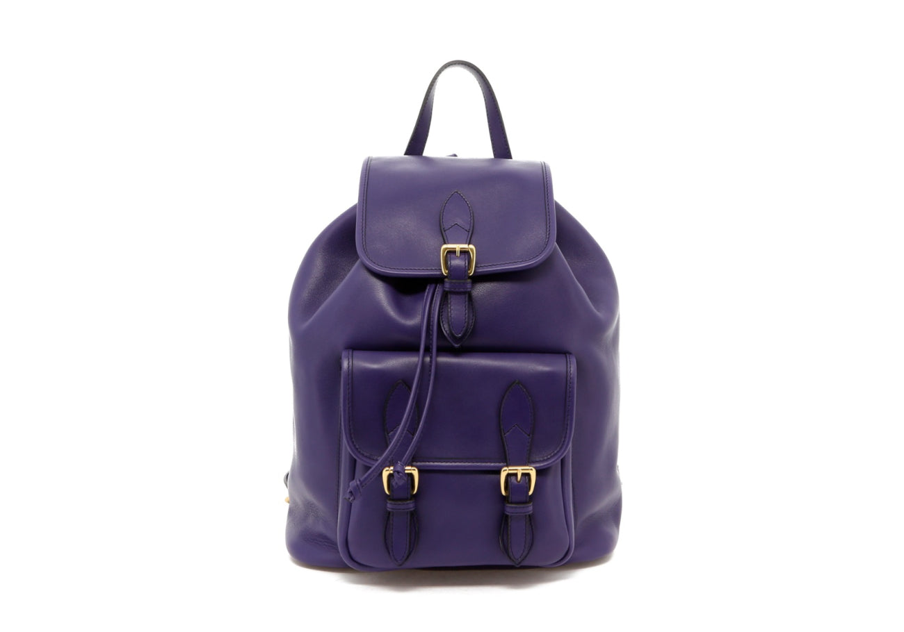 Classic Backpack - Purple - Tumbled Leather