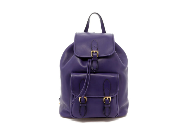 Classic Backpack - Purple - Tumbled Leather