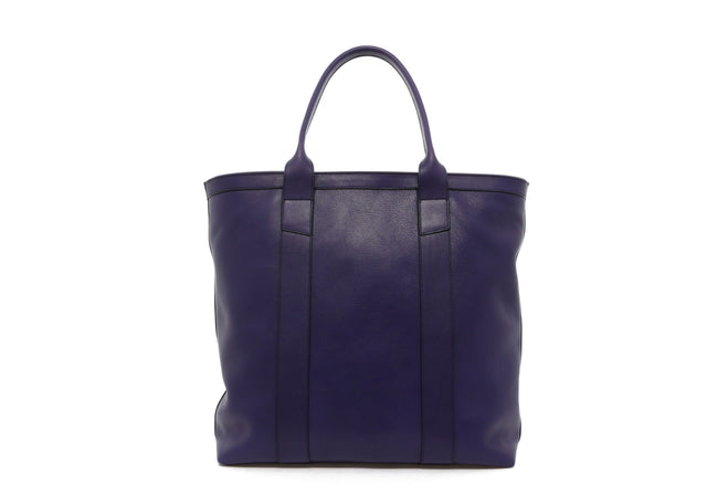 Tall Tote - Purple - Grey Interior - Zipper Top - Tumbled Leather