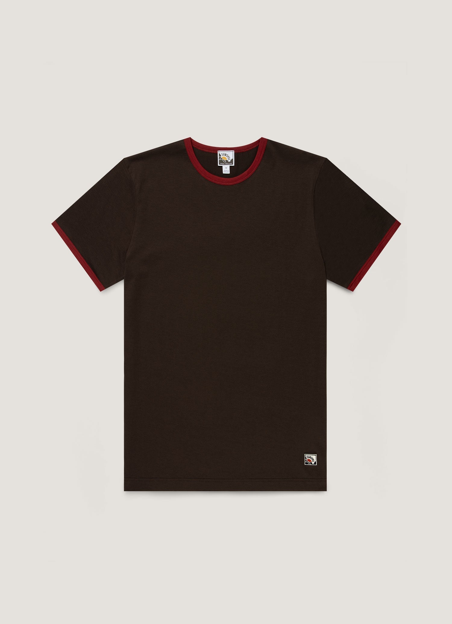 Men S Sunspel X Paul Weller Ringer T Shirt In Dark Brown