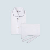 White Piped Cotton Pyjama Set