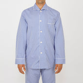 Gingham Check Piped Cotton Pyjama Set