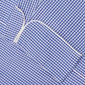 Gingham Check Piped Cotton Pyjama Set