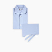 Light Fine Check Piped Cotton Pyjama Set