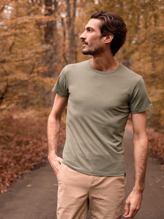 Olive green performance T-shirt