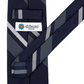 Japanese Repp Stripe Silk Tie Grey