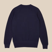 Cashmere cotton collegiate raglan sweatshirt in navy