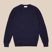 Cashmere cotton collegiate raglan sweatshirt in navy