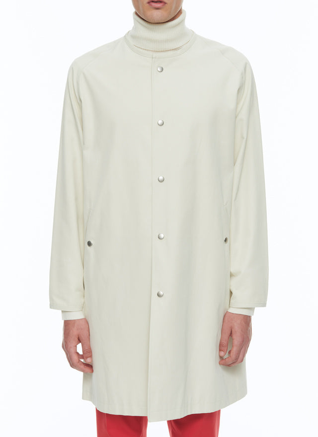 Gabardine Collarless Coat