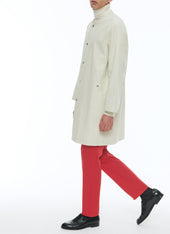 Gabardine Collarless Coat
