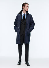 Navy blue raincoat