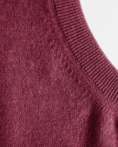 Raspberry V Neck Cashmere Sweater