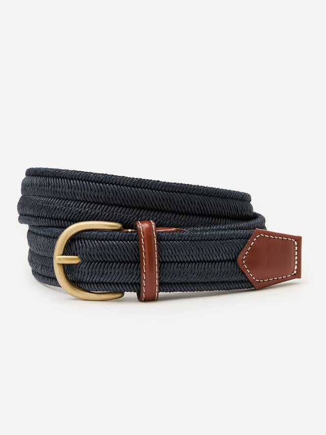 Navy Solid Ray Cotton Belt | Men's Belts | J.McLaughlin