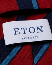 Blue Striped Wool Cotton Tie