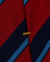 Blue Striped Wool Cotton Tie