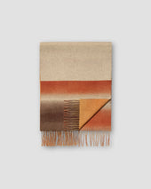 Orange Block Striped Wool Cashmere Scarf