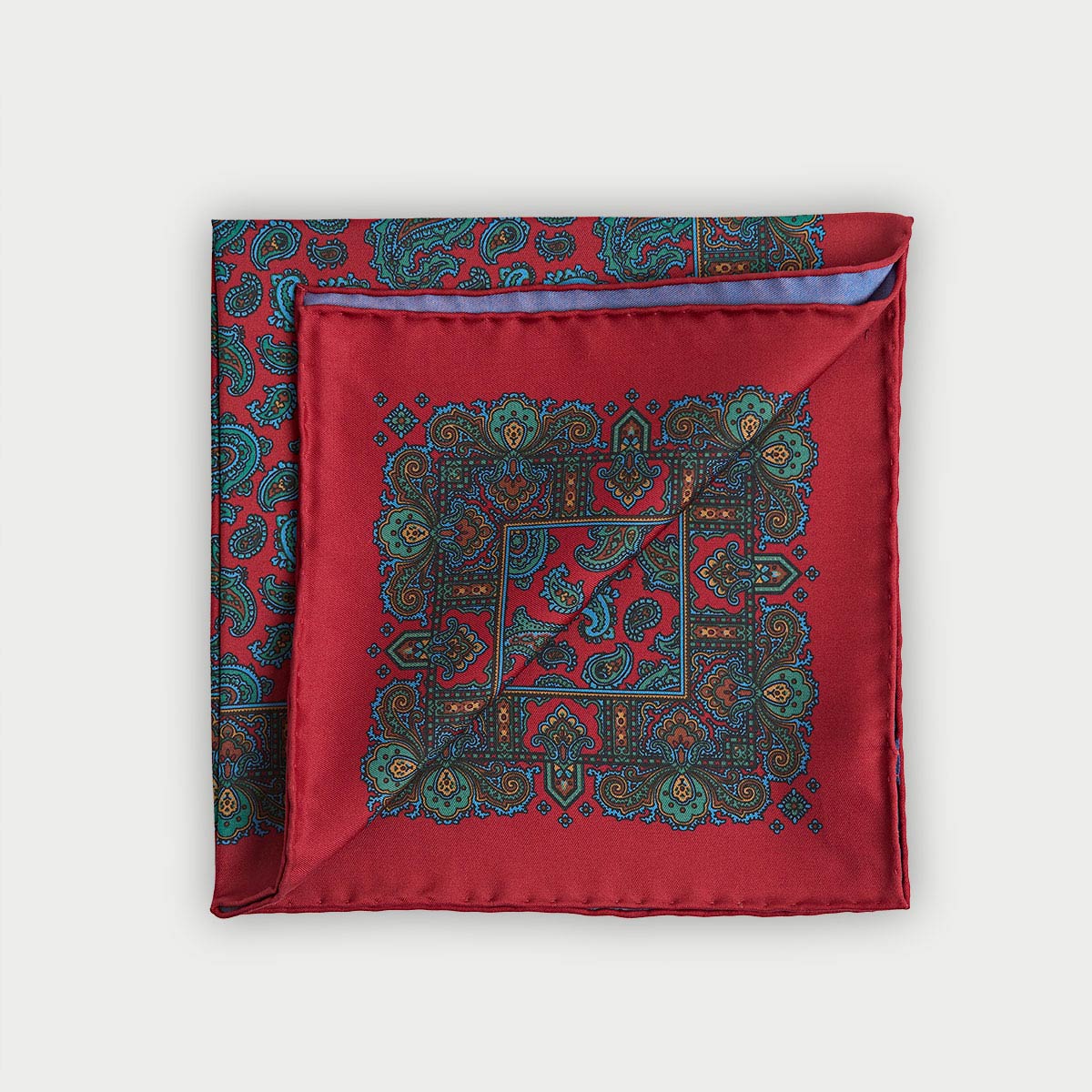 Red Assorted Paisley Silk Pocket Square