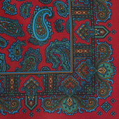 Red Assorted Paisley Silk Pocket Square