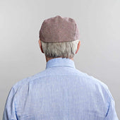 Red Basket Weave Cotton Linen Flat Cap