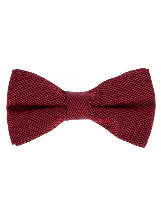 Red Bow Tie in Basket Weave Silk