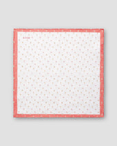 Red Cocktails Print Linen Pocket Square