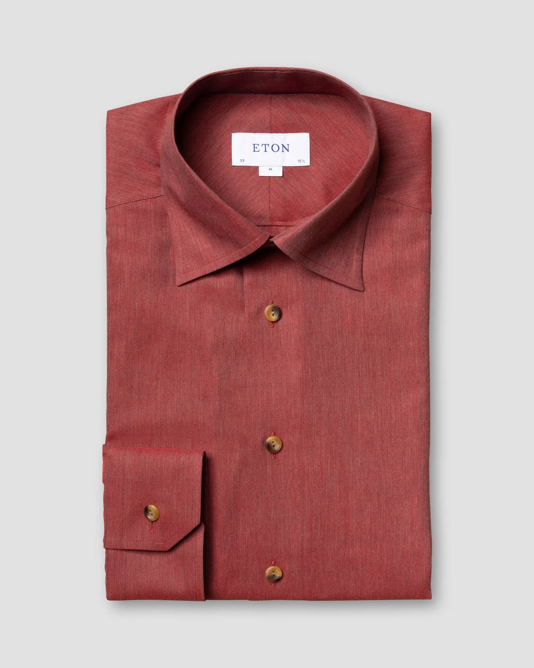 Red Wrinkle Free Flannel Shirt Eton