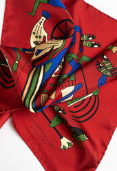 Red Egyptian Silk Pocket Square
