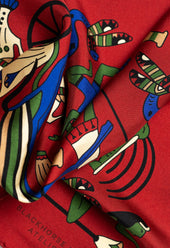 Red Egyptian Silk Pocket Square