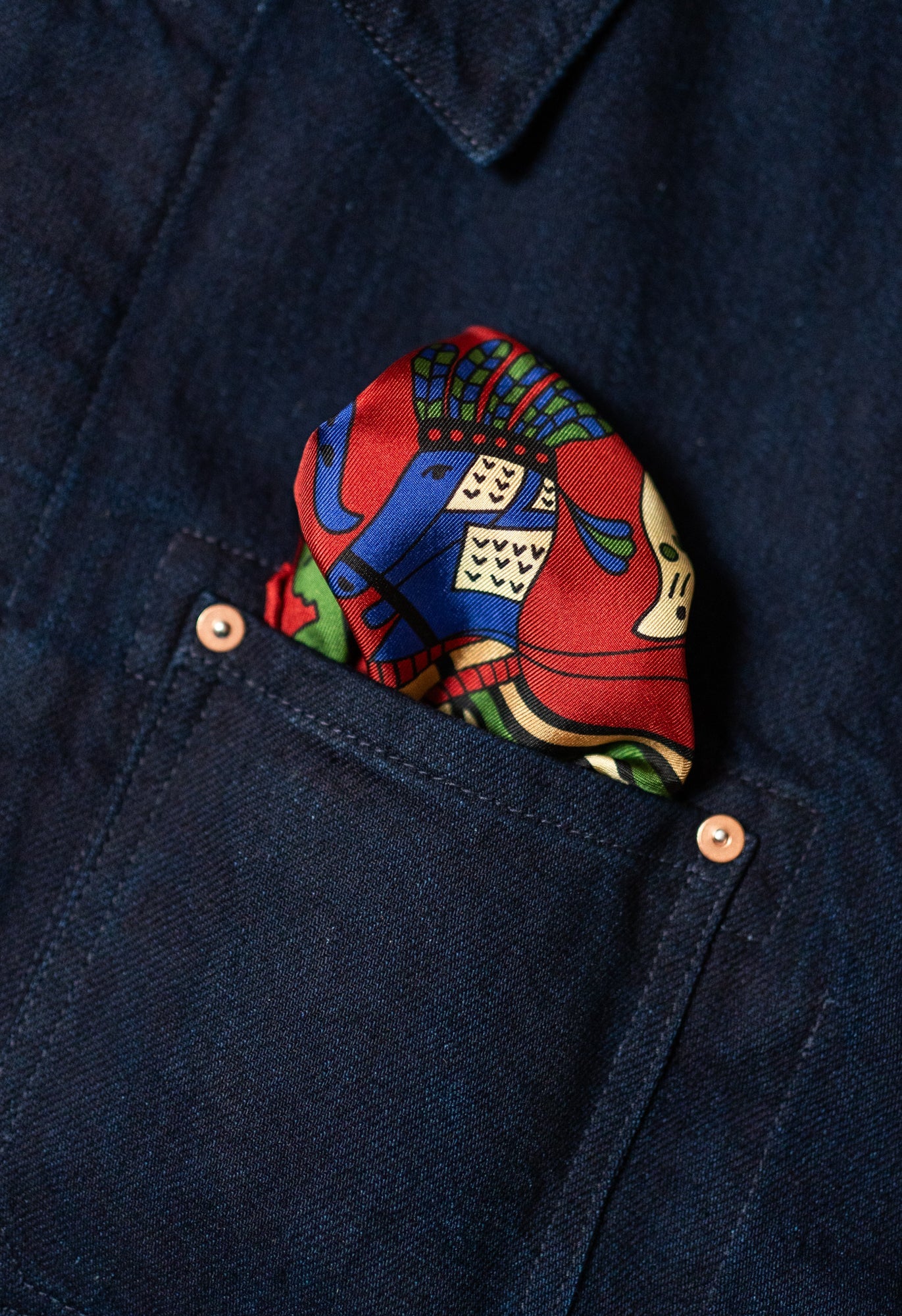 Red Egyptian Silk Pocket Square