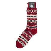 Red Festive Pattern Merino Wool Socks