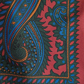 Red Floral Paisley Silk Pocket Square