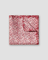 Red Floral Print Silk Pocket Square