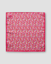 Red Flower Silk Pocket Square